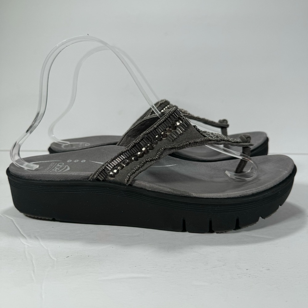 Abeo B.I.O. System Mystic Wedge Beaded Comfort Sandals Pewter Women’s Size 11 - Picture 5 of 11